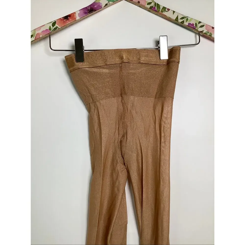 Wolford Women's XS Caramel Nude 8 Tights Quiet Luxury Minimalist Chic D28-5